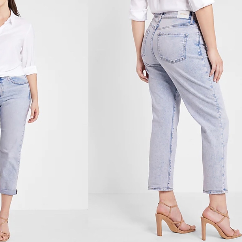 Express Mid Rise Blue Tinted Boyfriend Jeans Brand New With Tag 🏷 - Picture 13 of 16